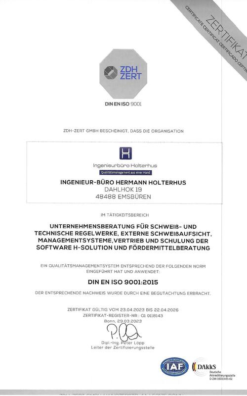 Zertifikat DIN EN ISO 9001
